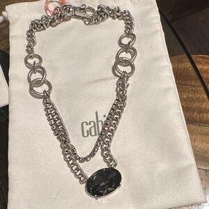 Cabi Stellar Necklace Silver Chain Necklace with Black Gemstone